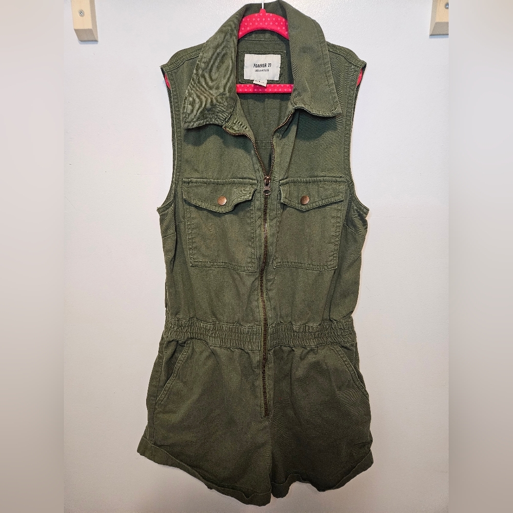 Sz SMALL Women's Olive Green One Piece by Forever 21